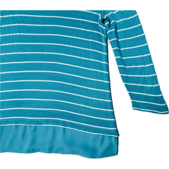 Talbots Pullover Lightweight Sweater, Women's Size Sp, Turquoise Blue & White - Picture 6 of 8